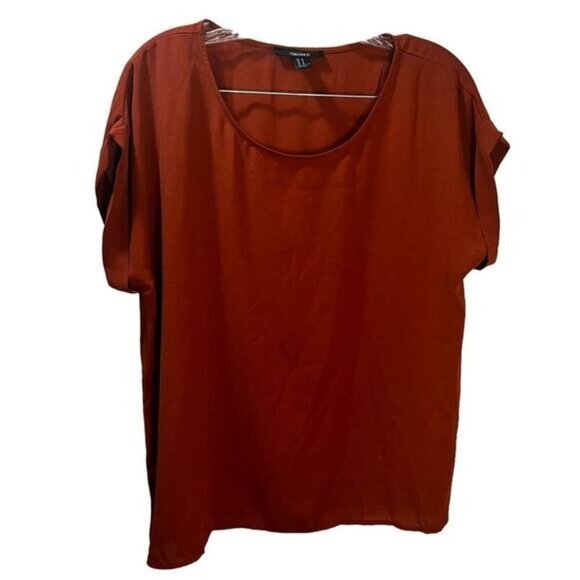 NWOT‎ Forever 21 Women Rust Top Blouse Medium - Picture 1 of 4